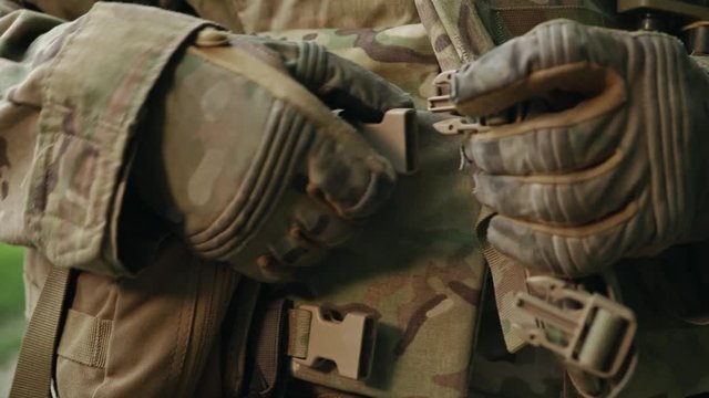 Infantryman. The soldier is equipped. War. Special Forces.