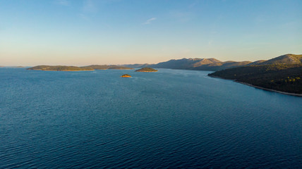 Spectacular aerial sea landscape of many small islands.