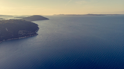 Fototapeta premium Spectacular aerial sea landscape of many small islands.