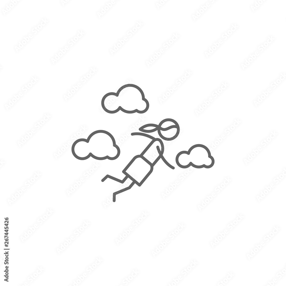 Poster skydiving, adventure icon. element of adventure icon. thin line icon for website design and developm