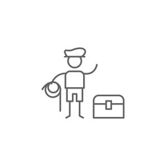 Adventurer, crate, overturn icon. Element of adventure icon. Thin line icon for website design and development, app development. Premium icon