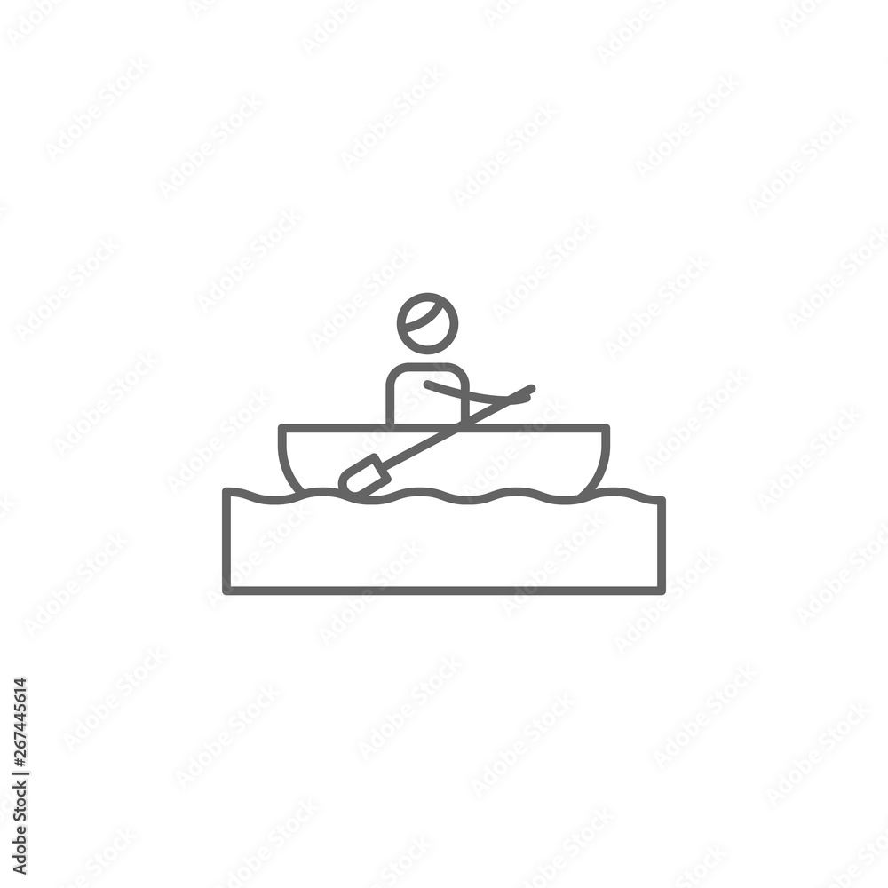 Poster canoeing, adventure icon. element of adventure icon. thin line icon for website design and developme