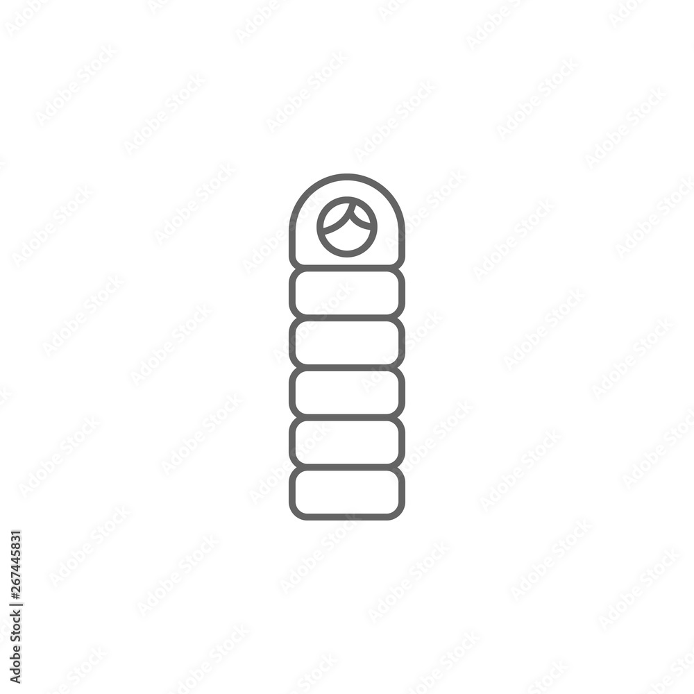 Poster sleeping bag, adventure icon. element of adventure icon. thin line icon for website design and devel