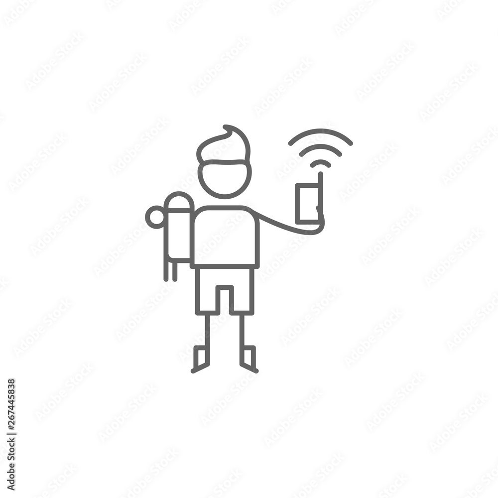 Poster walkie talkie, adventure icon. element of adventure icon. thin line icon for website design and deve