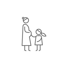Pregnant mother, daughter icon. Element of family life icon. Thin line icon for website design and development, app development. Premium icon