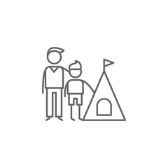 Camping, father, son icon. Element of family life icon. Thin line icon for website design and development, app development. Premium icon