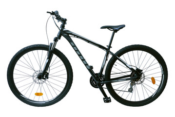 Fototapeta na wymiar Isolated mountain bike, bicycle on white background