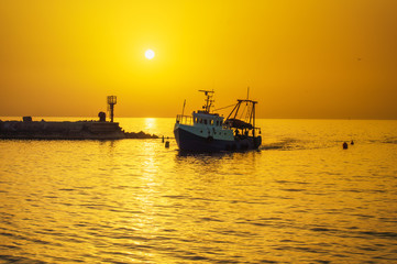 Evening Jaffa old port at sunset of the day. Tel Aviv Yafo Israel