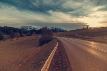Fototapeta na wymiar Country road in Bavaria, Germany