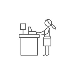 Cashier, woman, restaurant icon. Element of restaurant icon. Thin line icon for website design and development, app development. Premium icon