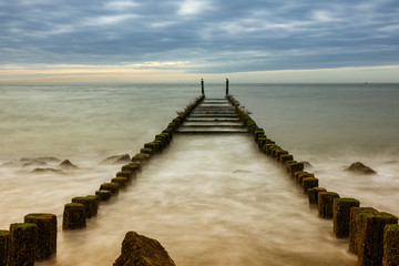 Breakwater on the North Sea in the Netherlands