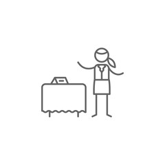 Table reservation, waitress icon. Element of restaurant icon. Thin line icon for website design and development, app development. Premium icon