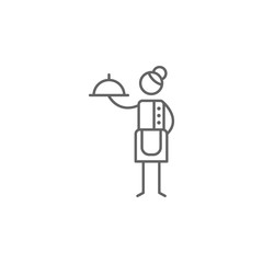Tray, waitress, restaurant icon. Element of restaurant icon. Thin line icon for website design and development, app development. Premium icon