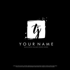 T J TJ initial square logo template vector