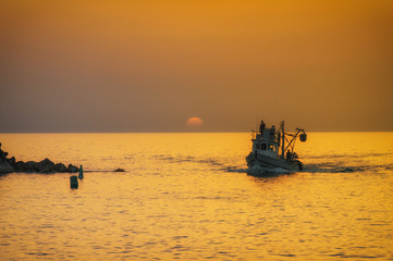 Evening Jaffa old port at sunset of the day. Tel Aviv Yafo Israel