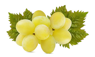 Fresh grapes isolated on white background with clipping pass