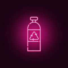 Recycling glass bottle neon icon. Elements of ecology set. Simple icon for websites, web design, mobile app, info graphics