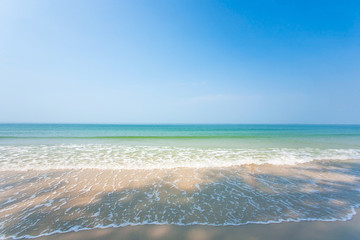 Fototapeta na wymiar Empty tropical beach on sunny summer.