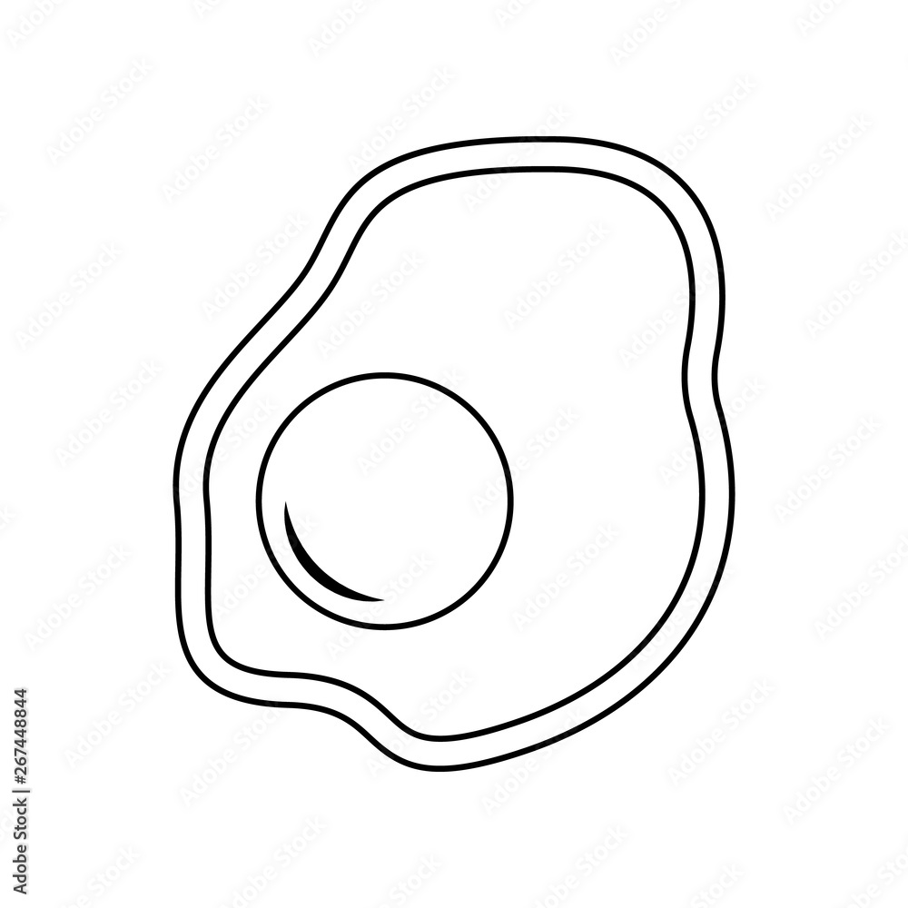 Poster Scrambled eggs line icon. Element of eating for mobile concept and web apps icon. Outline, thin line icon for website design and development, app development