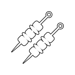 Shish kebab on skewers icon. Element of eating for mobile concept and web apps icon. Outline, thin line icon for website design and development, app development