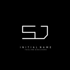 Initial S J SJ minimalist modern logo identity vector