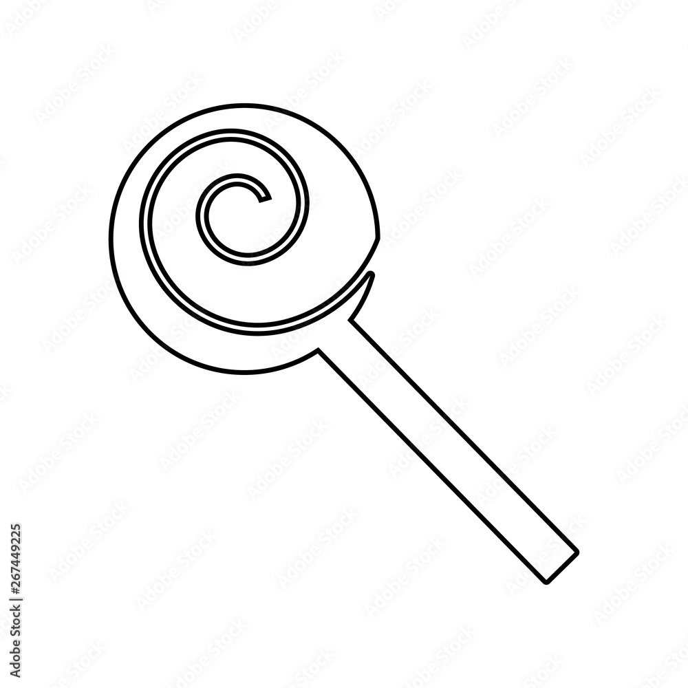 Poster spiral candy. simple black eating icon. element of eating for mobile concept and web apps icon. outl