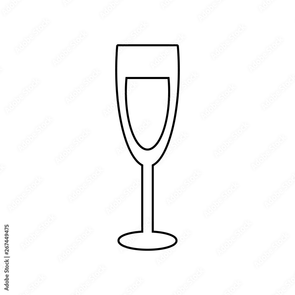 Poster champagne glass icon. element of eating for mobile concept and web apps icon. outline, thin line ico