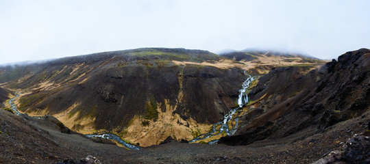 waterfall in mountains