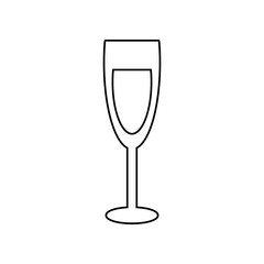Champagne glass icon. Element of eating for mobile concept and web apps icon. Outline, thin line icon for website design and development, app development