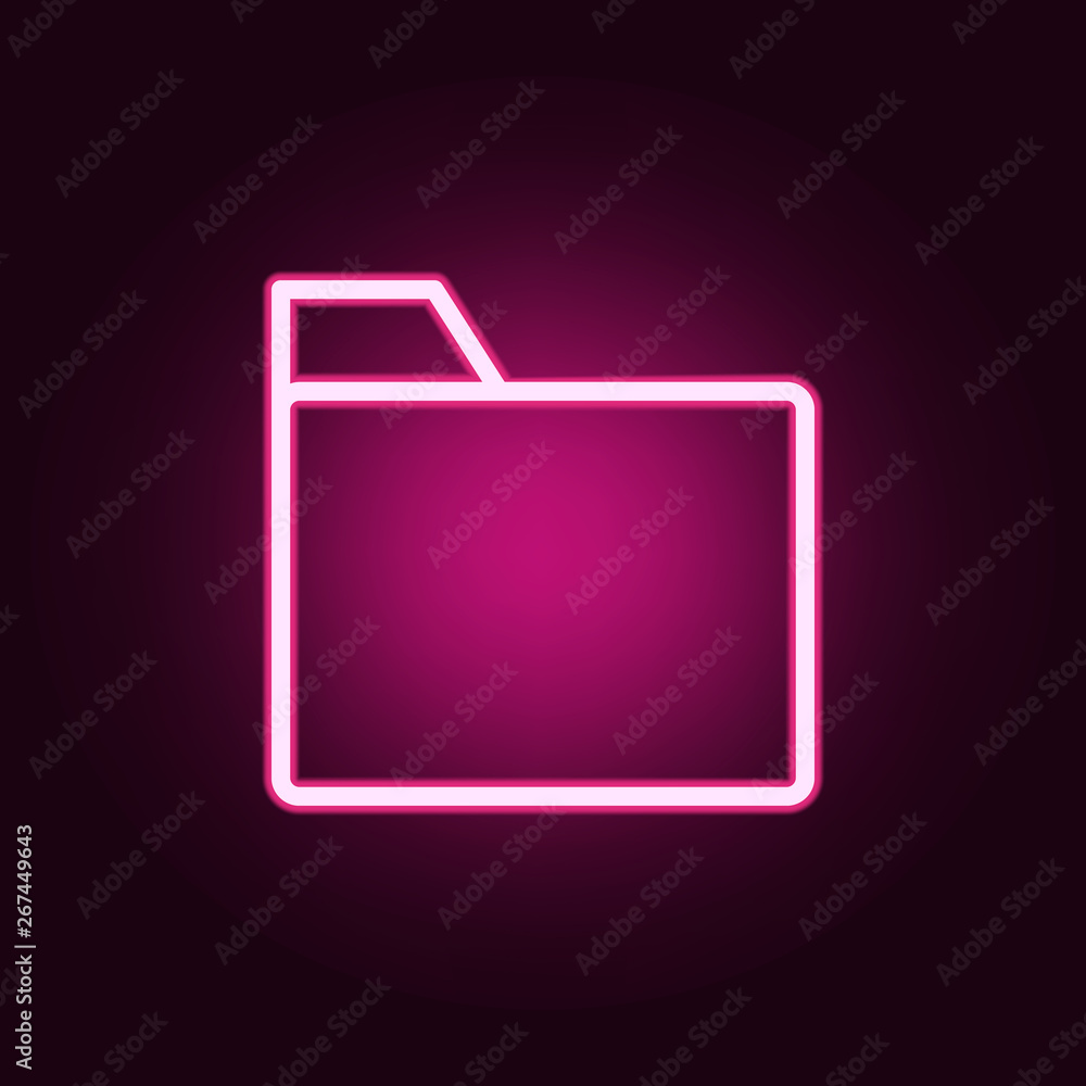 Poster folder vector neon icon. elements of education set. simple icon for websites, web design, mobile app