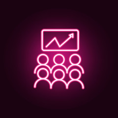 Management and human resource neon icon. Elements of education set. Simple icon for websites, web design, mobile app, info graphics