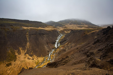 waterfall in mountains