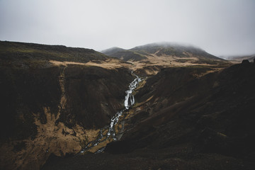 waterfall in mountains