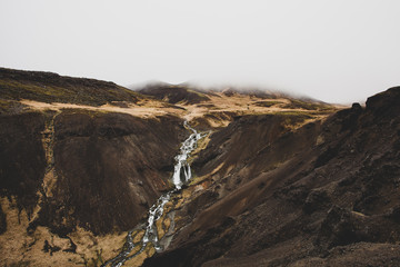 waterfall in mountains