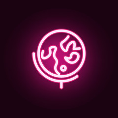 World globe on stand neon icon. Elements of education set. Simple icon for websites, web design, mobile app, info graphics