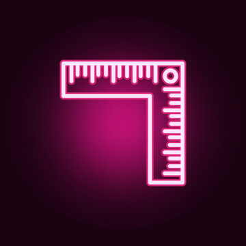 Ruler neon icon. Elements of education set. Simple icon for websites, web design, mobile app, info graphics