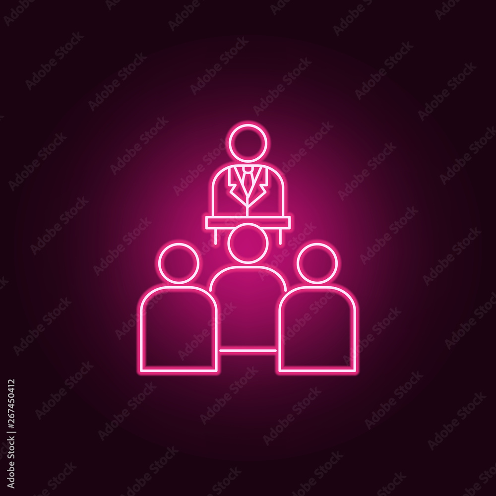 Poster speaker neon icon. elements of election set. simple icon for websites, web design, mobile app, info 