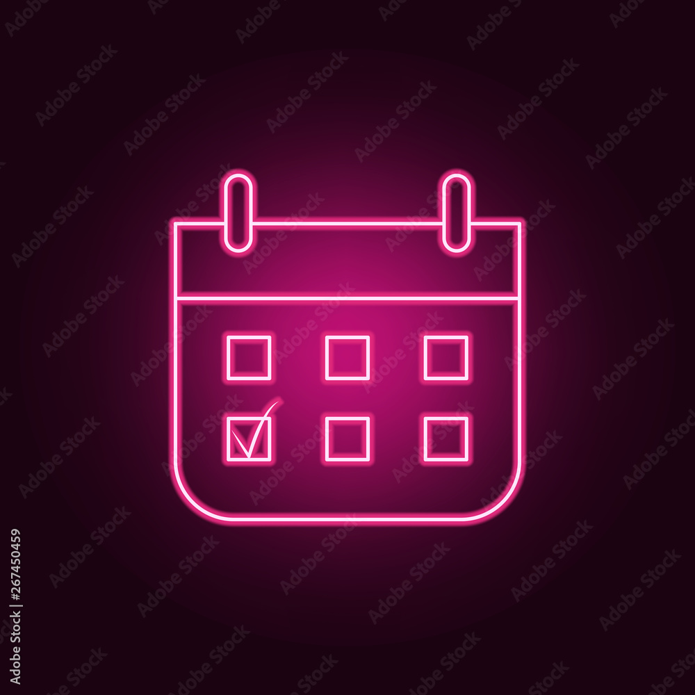 Poster voting calendar neon icon. elements of election set. simple icon for websites, web design, mobile ap