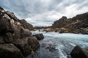 landscape with river and clouds