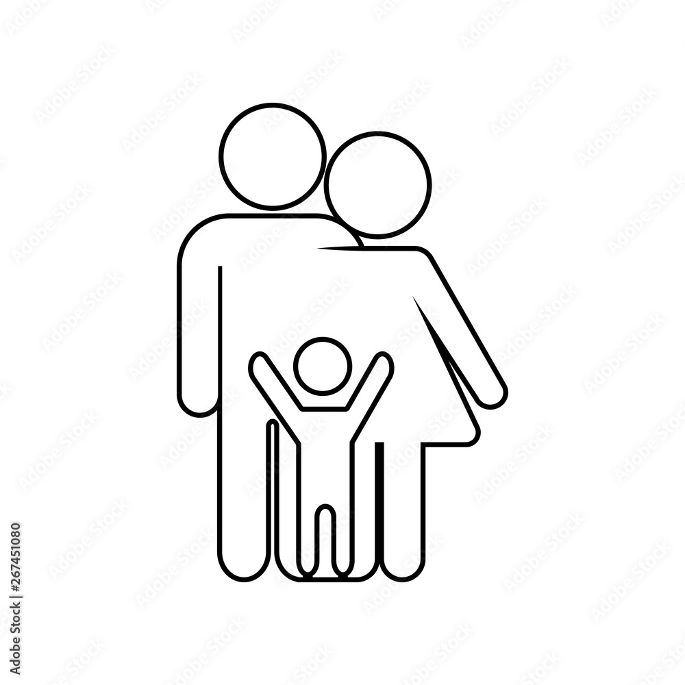 Poster family icon. element of family for mobile concept and web apps icon. outline, thin line icon for web