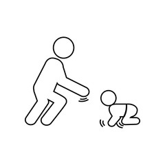 Father plays with the child icon. Element of family for mobile concept and web apps icon. Outline, thin line icon for website design and development, app development