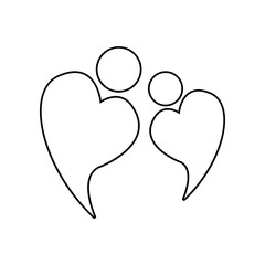 Two people icon. Element of family for mobile concept and web apps icon. Outline, thin line icon for website design and development, app development