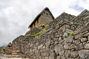 Fototapeta na wymiar The Guard house in Machu Picchu, Peru.
