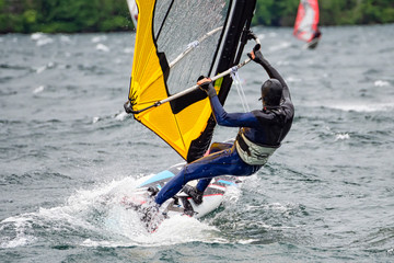 Naklejka premium Windsurfing scene