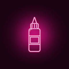 Sauce bottle neon icon. Elements of fast food set. Simple icon for websites, web design, mobile app, info graphics
