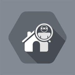 Vector illustration of house thief single isolated icon