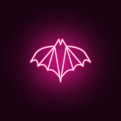 Line silhouettes halloween of bat neon icon. Elements of Halloween set. Simple icon for websites, web design, mobile app, info graphics