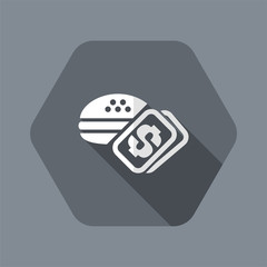 Vector illustration of single isolated fast food cost icon