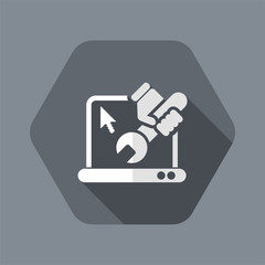Vector illustration of single isolated Pc repair icon