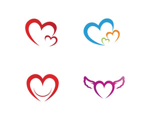 Love Logo and valentine day symbols Vector Template icons app